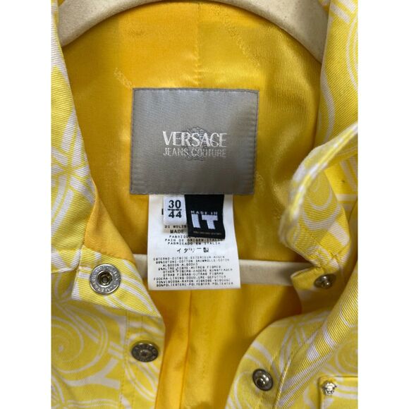 Versace Jeans Couture Yellow Baroque Print Jacket – Made in Italy –44 (8US) - Picture 3 of 9